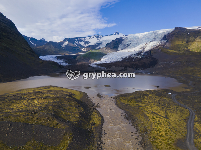 Glacier, lac glaciaire et torrent (Islande) - gryphea.com
